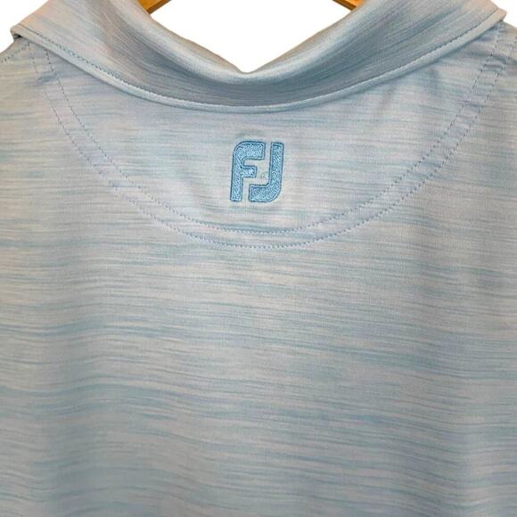 FootJoy Light Blue & White Heather 4 Button with Collar Ladies SS Golf P… - Picture 6 of 7